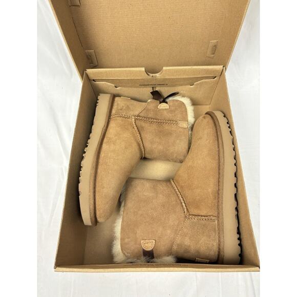 UGG Women's Mini Bailey Bow II Chestnut Boots Sz 6 New In Box - Picture 3 of 13